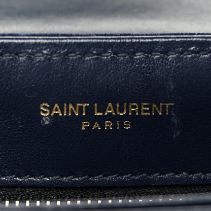 Saint Laurent Velvet Y Quilted Monogram Toy Loulou Crossbody Bag Navy 7 of 31