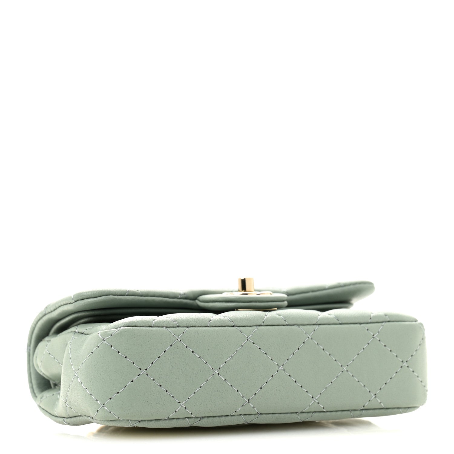 Chanel Lambskin Quilted Mini Flap Bag Charm With Hook Light Green 4 of 10