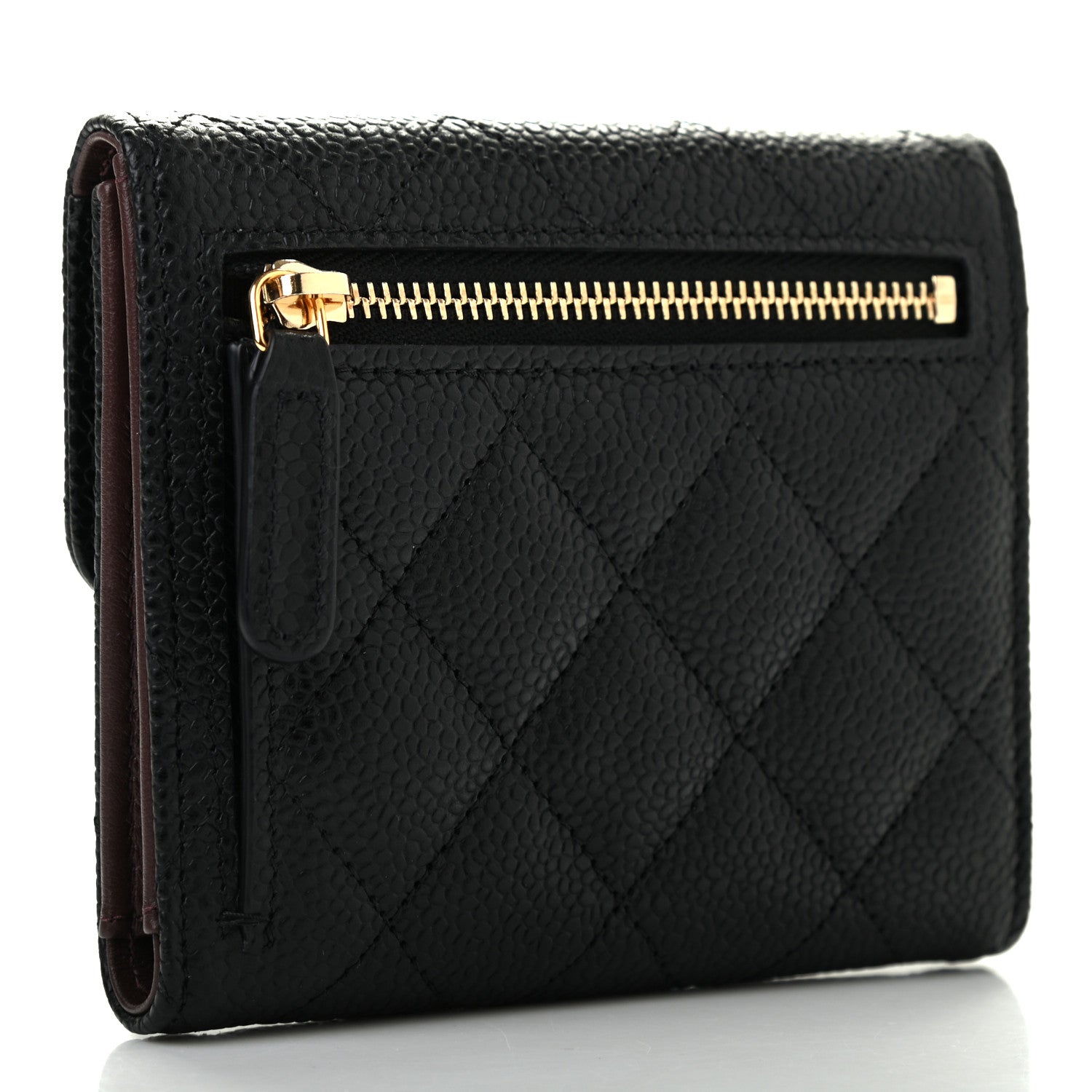 Chanel Caviar Quilted Compact Flap Wallet Black 3 of 8