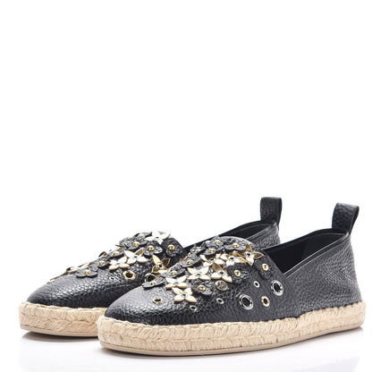 Louis Vuitton Calfskin Tropical Bloom Espadrille Flat 38 Black 4 of 8