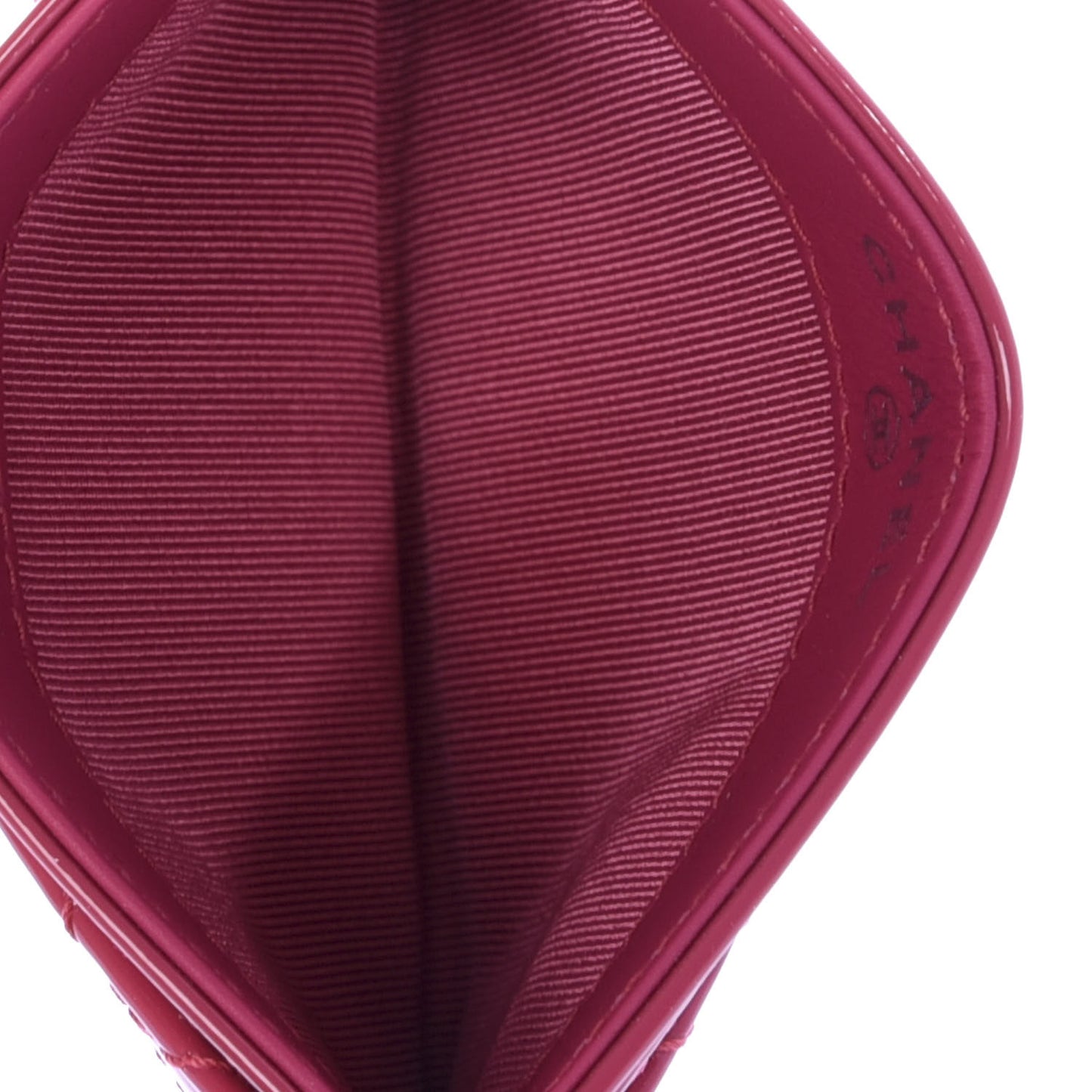 Patent Quilted Card Holder Pink