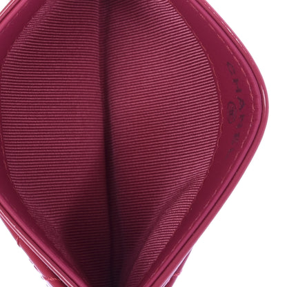 Chanel Patent Quilted Card Holder Pink 5 of 9