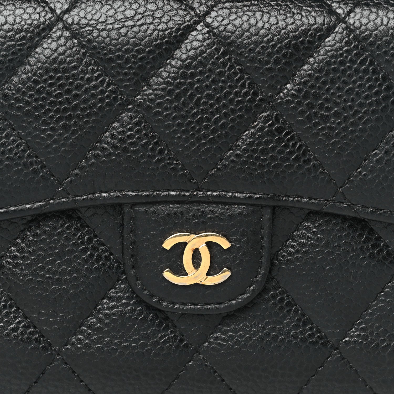 Chanel Caviar Quilted Compact Flap Wallet Black 8 of 9