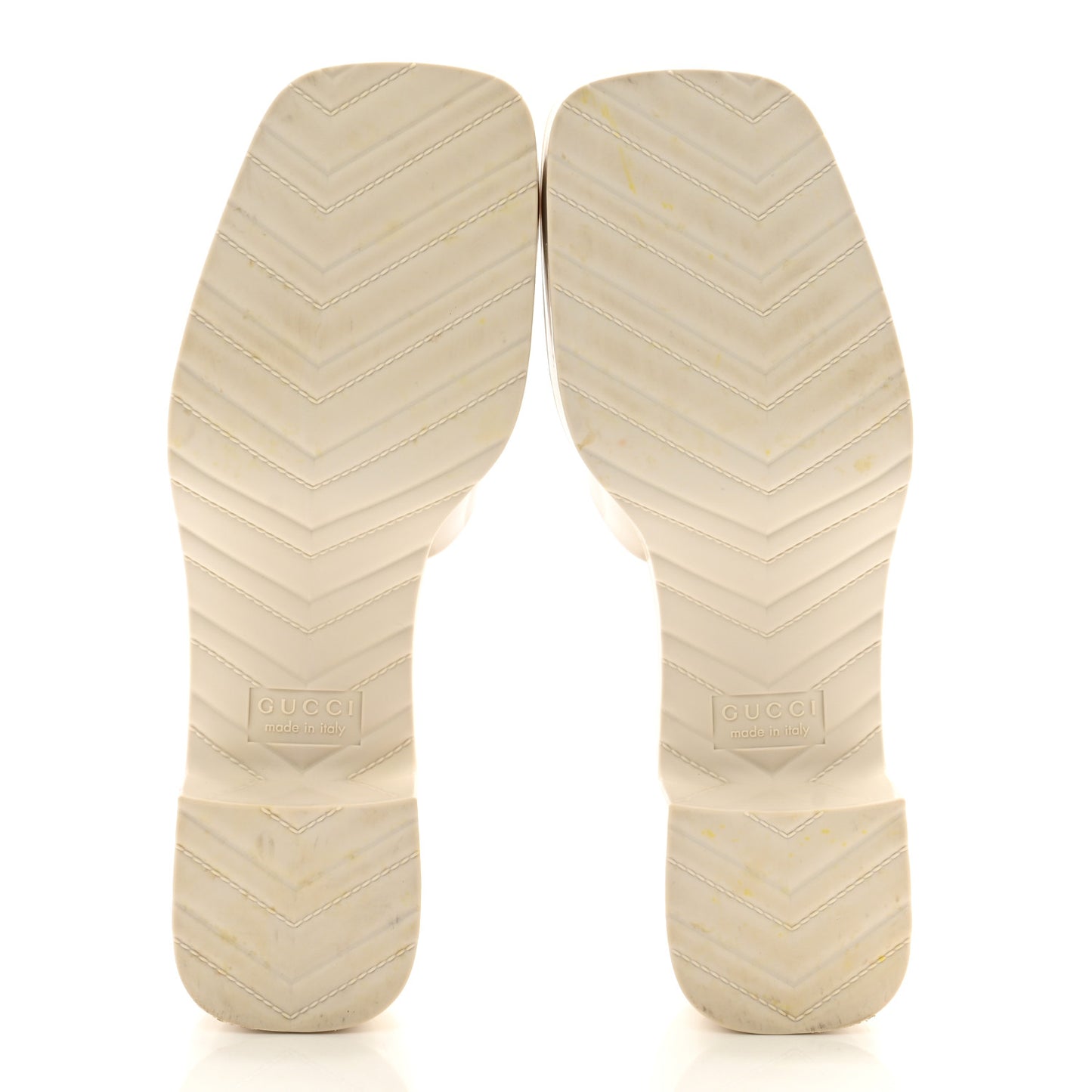 Rubber Gucci Logo Womens Platform 20/60mm Slide Sandals 37 Mystic White