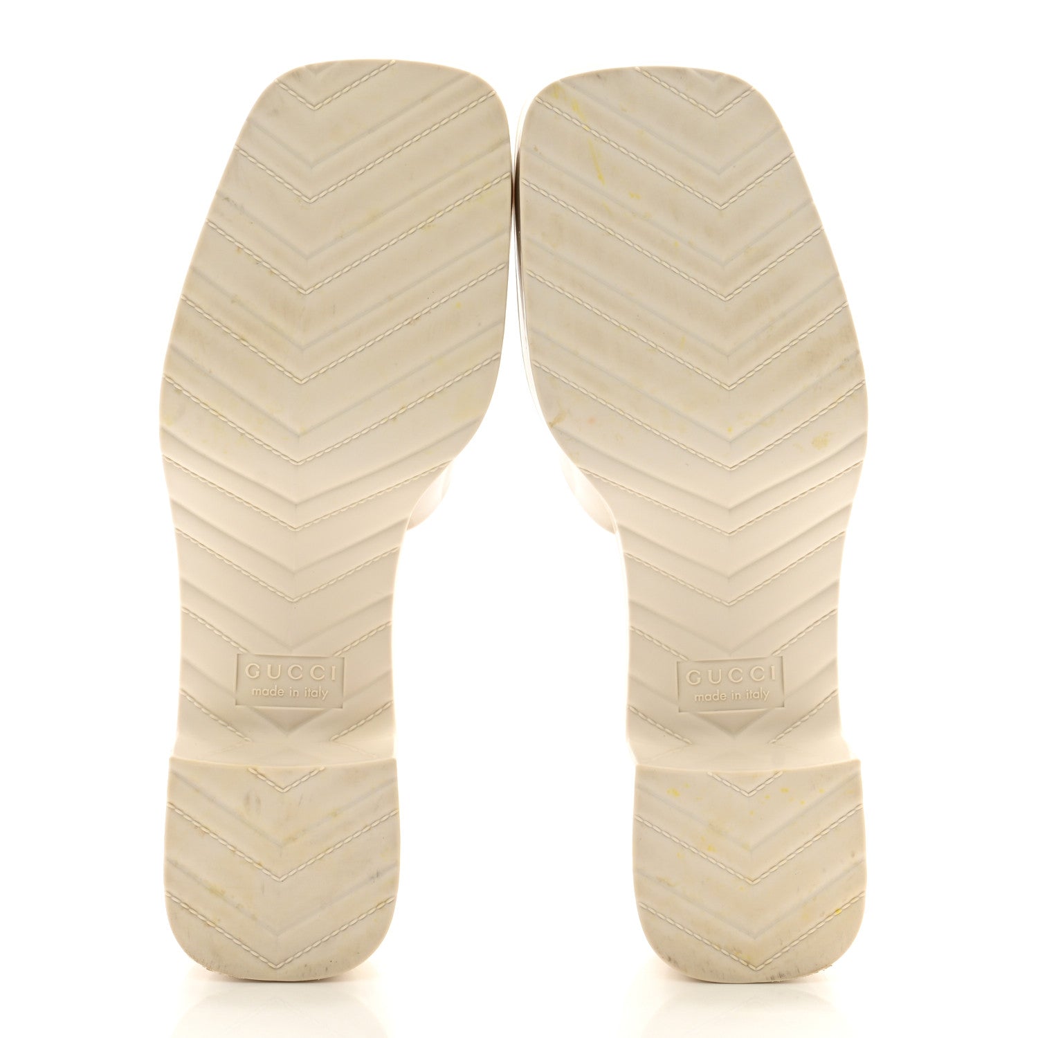 Gucci Rubber Gucci Logo Womens Platform 20/60mm Slide Sandals 37 Mystic White 5 of 8