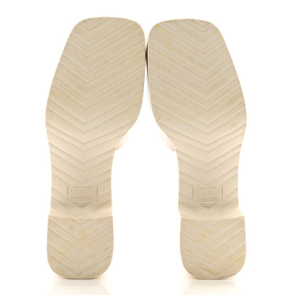 Gucci Rubber Gucci Logo Womens Platform 20/60mm Slide Sandals 37 Mystic White 5 of 8