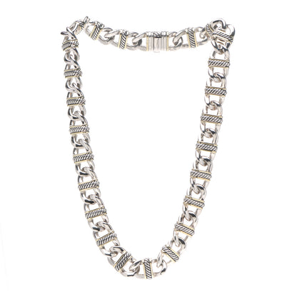 David Yurman 18K Yellow Gold Sterling Silver Madison Link Chain Necklace 3 of 4
