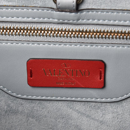 Valentino Garavani Calfskin Small Rockstud Demilune Double Handle Satchel Nube 6 of 10