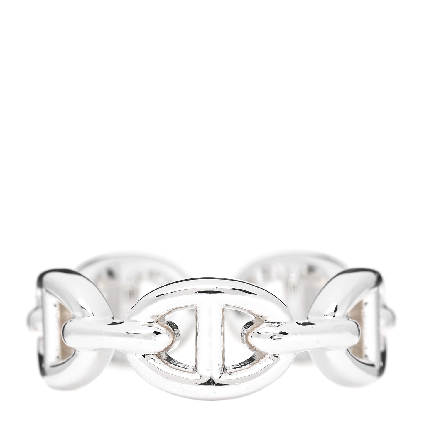 Sterling Silver PM Chaine d'Ancre Enchainee Band Ring 51 5.75