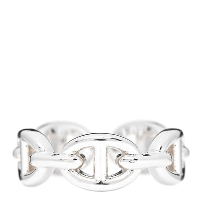 Hermes Sterling Silver PM Chaine d'Ancre Enchainee Band Ring 51 5.75 3 of 9