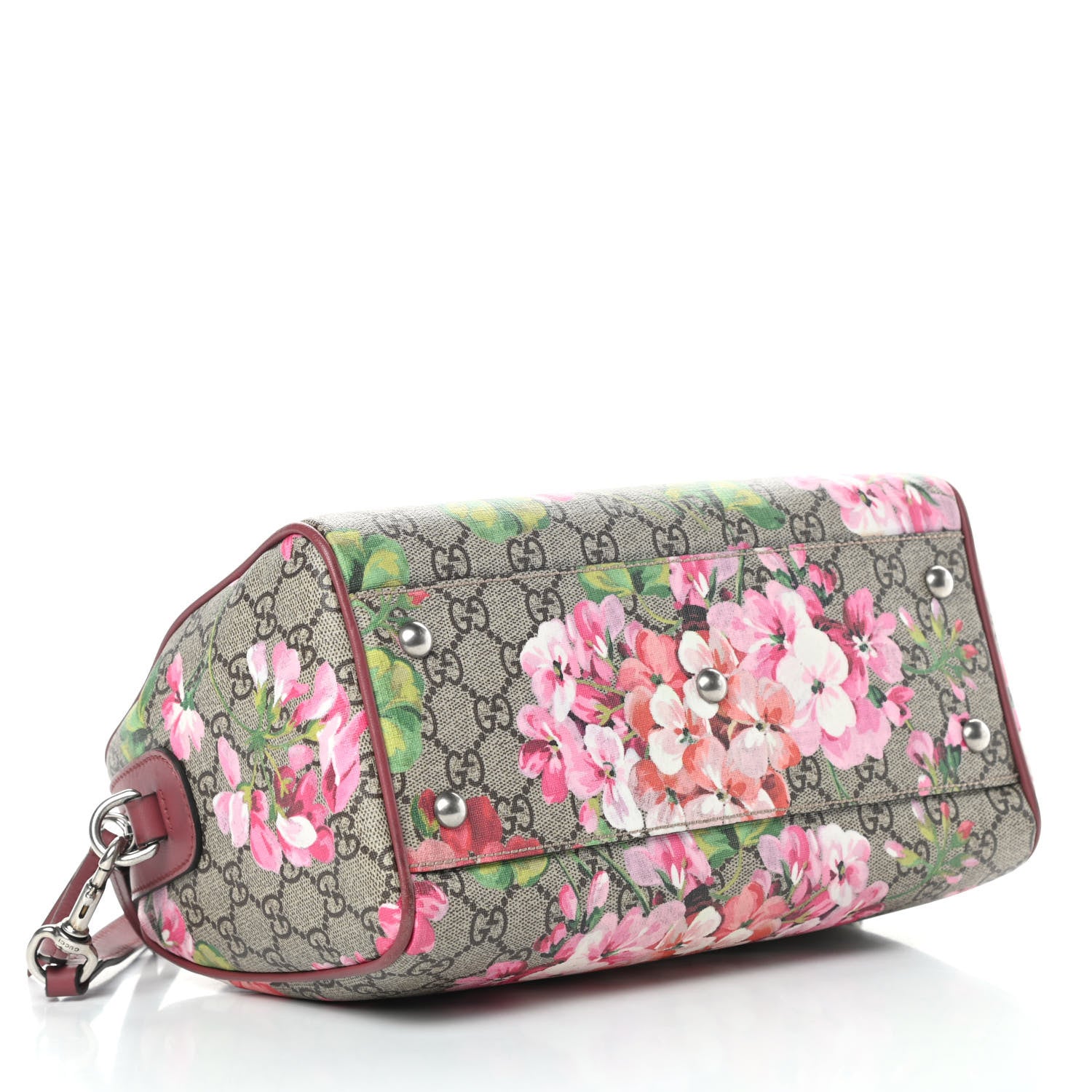 Gucci GG Supreme Monogram Blooms Small Boston Beige Multicolor Dry Rose 4 of 16