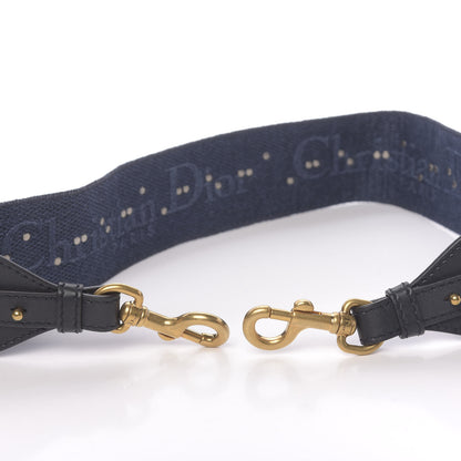 Christian Dior Oblique Denim Studded Shoulder Strap Blue 5 of 5