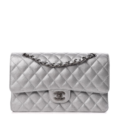 Chanel Metallic Caviar Quilted Medium Double Flap Silver 1 of 10