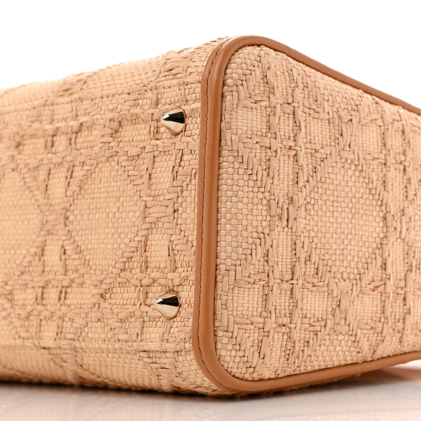 Raffia Medium Lady Dior Bag Beige