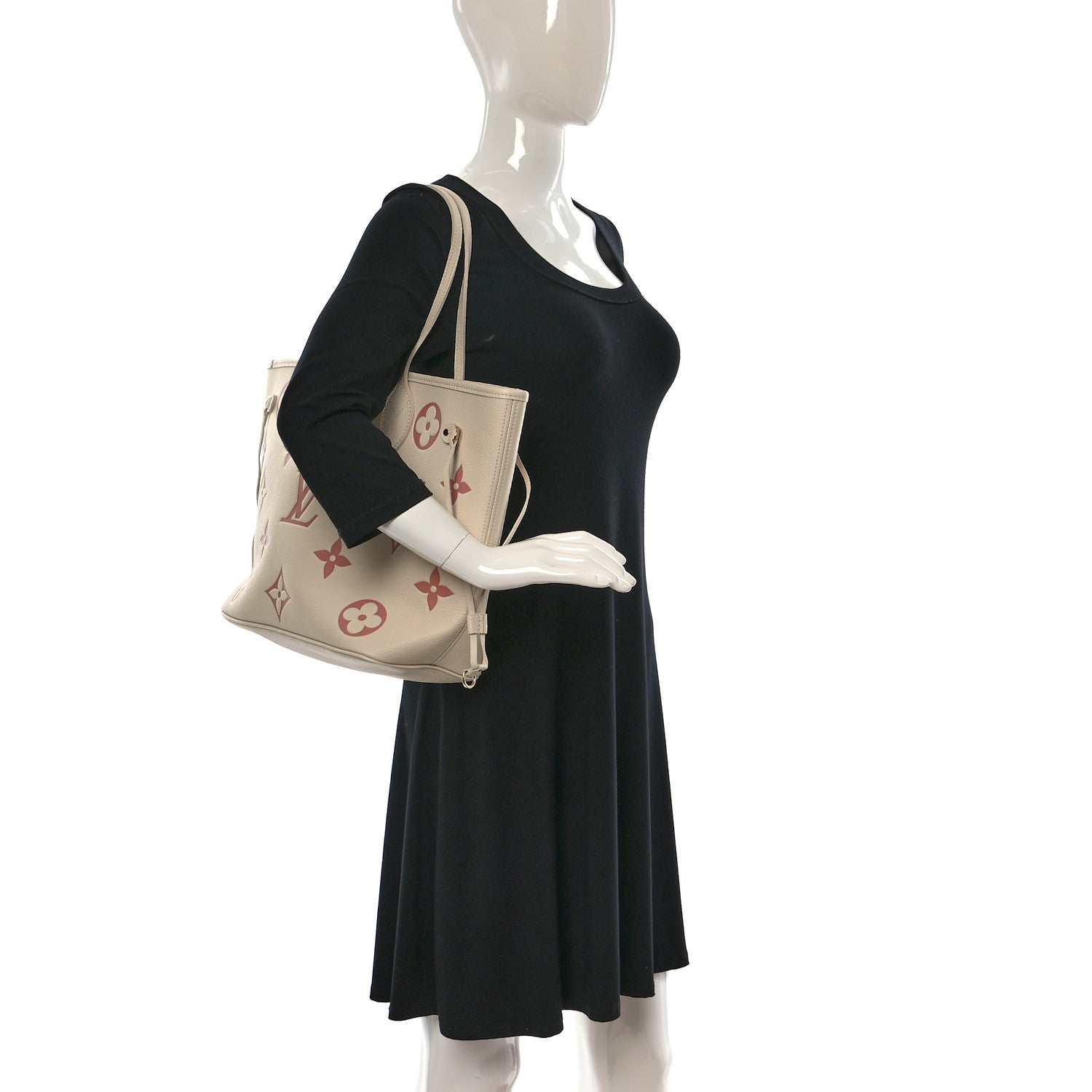 Louis Vuitton Empreinte Monogram Giant Neverfull MM Creme Rose Trianon 2 of 9