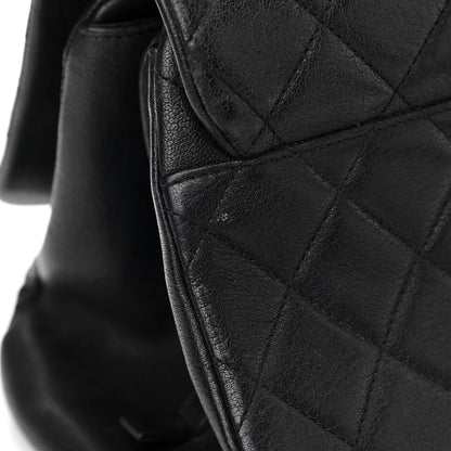 Chanel Shiny Sheepskin Quilted Large Trapezio Flap Black 7 of 16