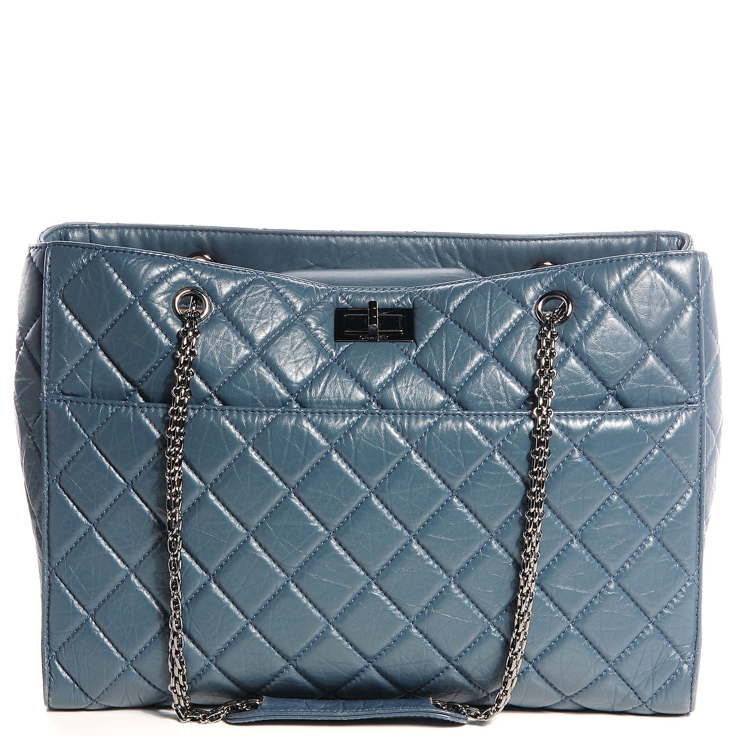 Chanel Aged Calfskin Reissue 2.55 Tote Blue 1 of 9