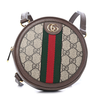 Gucci GG Supreme Monogram Web Mini Ophidia Round Backpack Brown 1 of 5