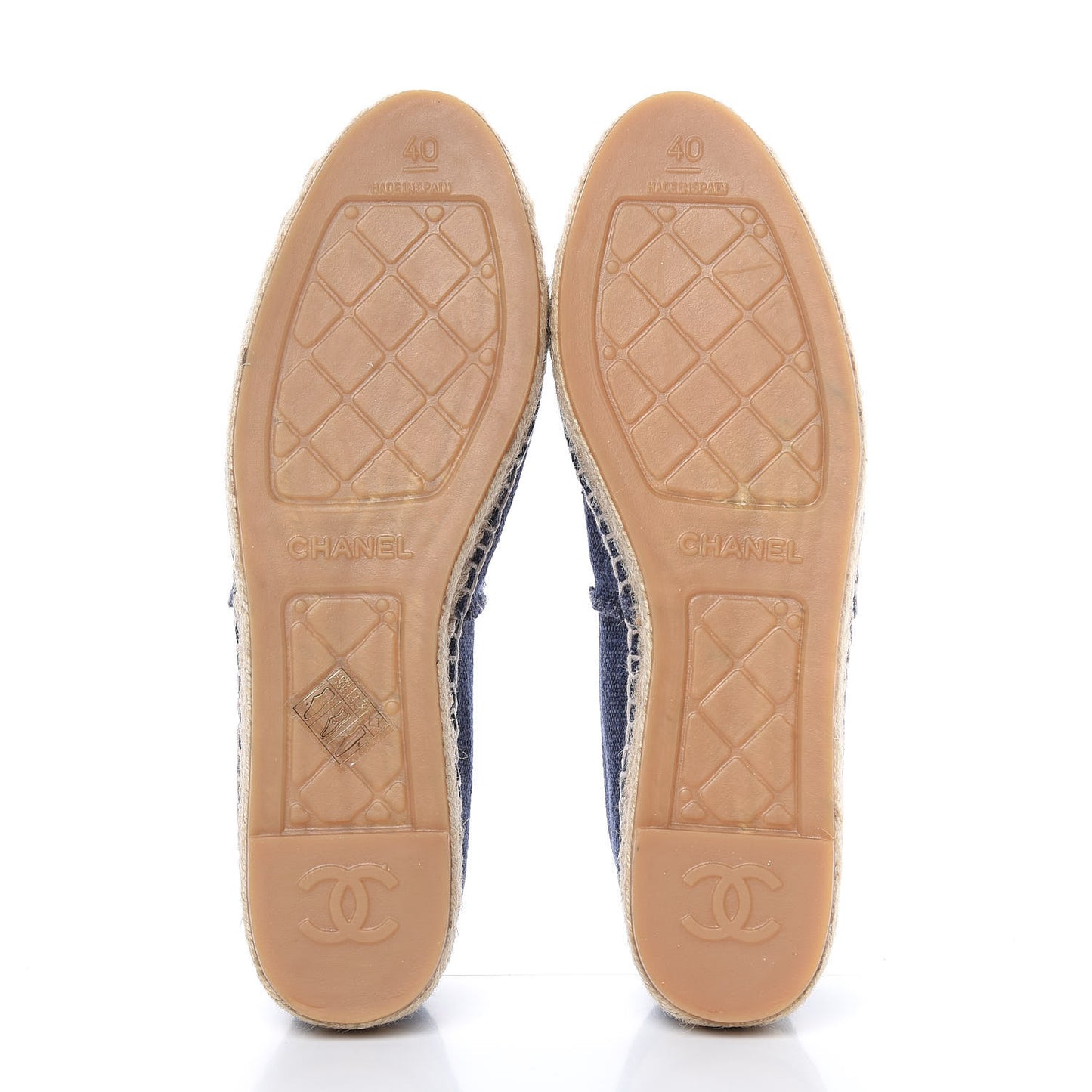 Denim Toile CC Espadrilles 40 Navy Black