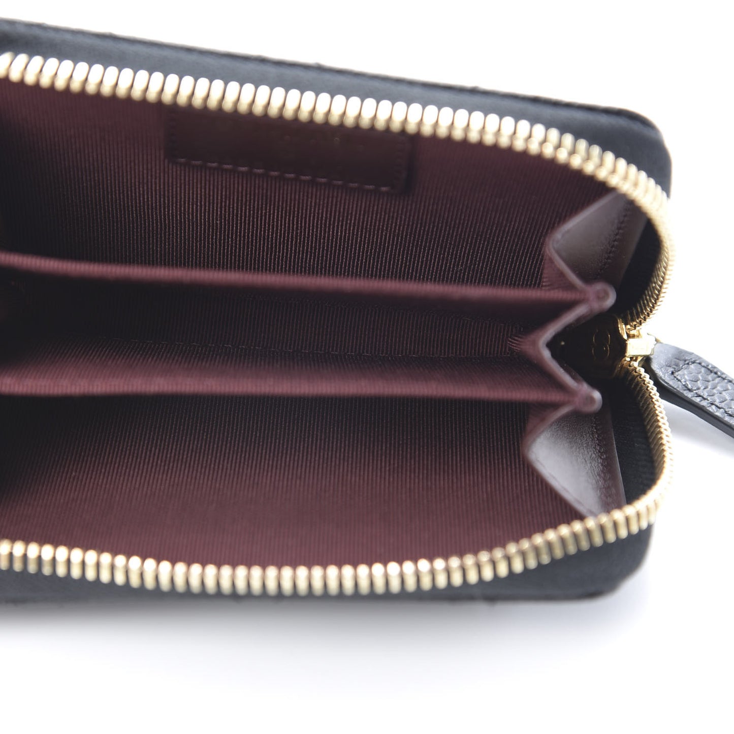 Caviar Quilted Zip Coin Purse Black