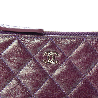 Chanel Iridescent Lambskin Quilted Small Cosmetic Case Purple 7 of 8