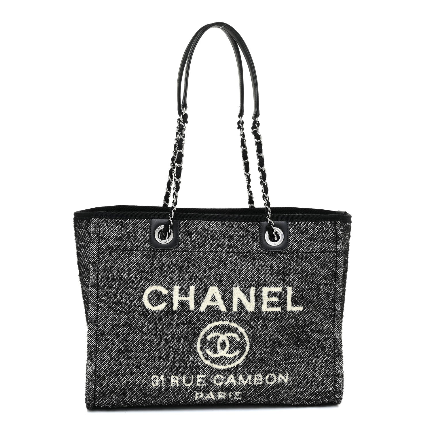 Chanel Mixed Fibers Small Deauville Tote Black 1 of 10