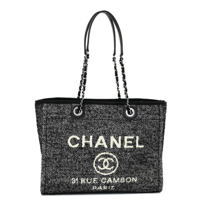 Chanel Mixed Fibers Small Deauville Tote Black 1 of 10