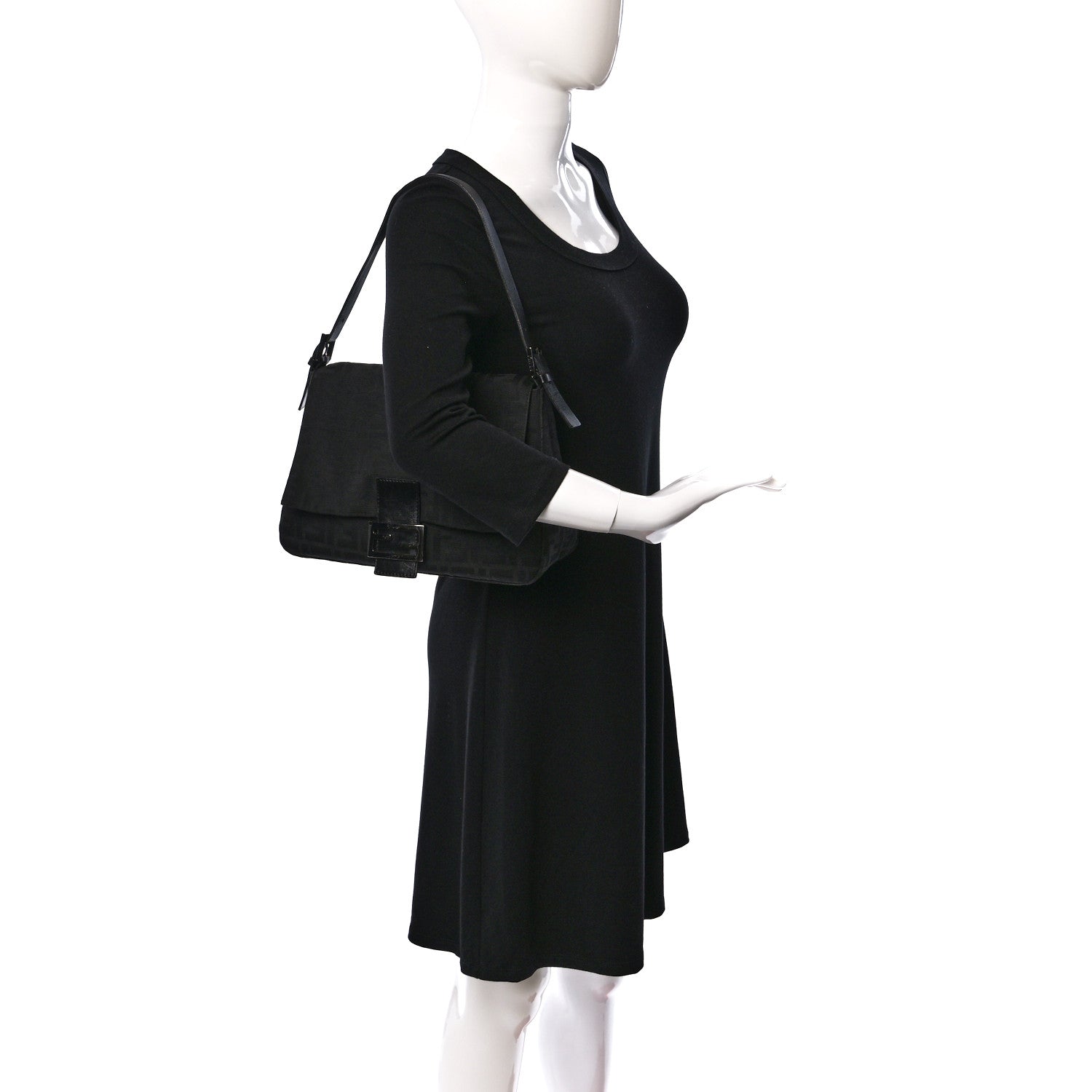 Fendi Zucchino Mama Baguette Black 2 of 11
