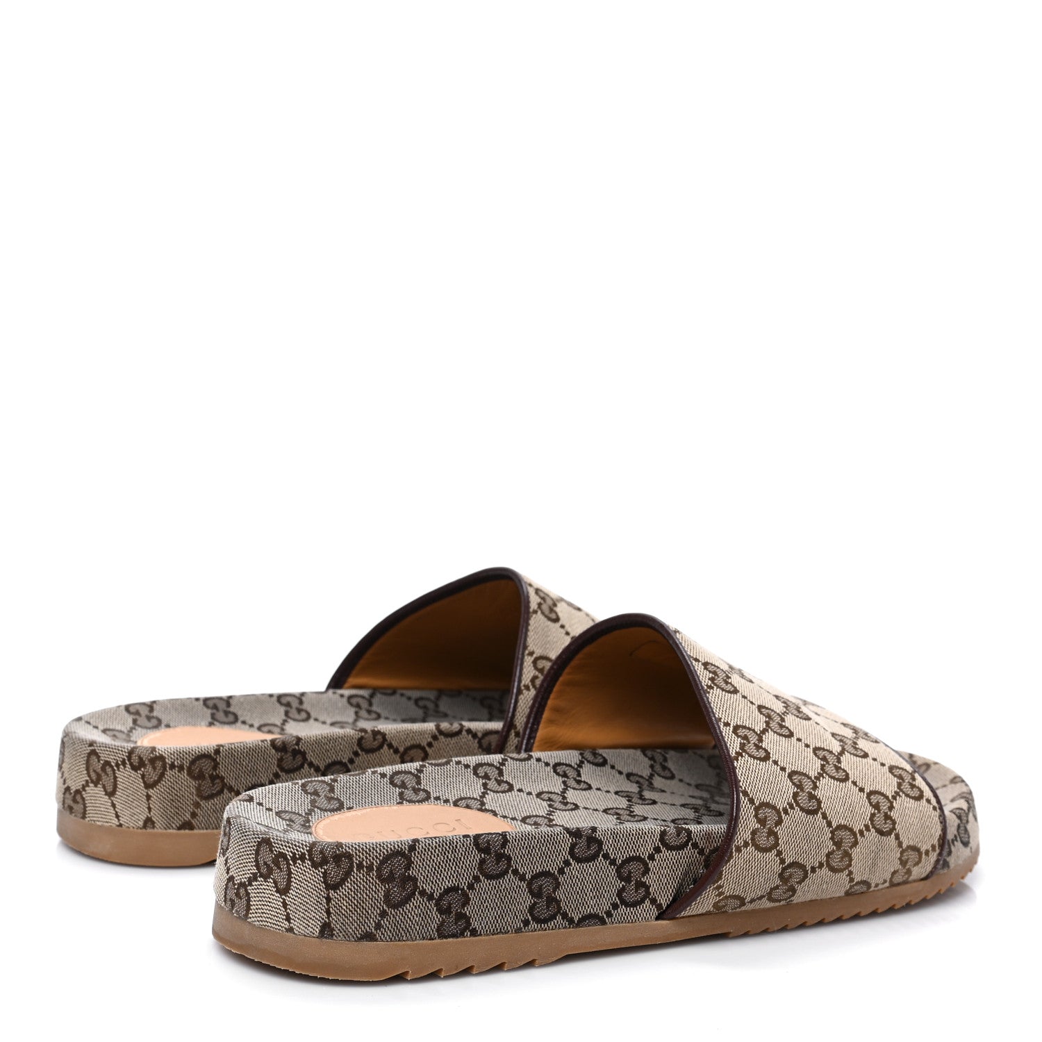 Gucci Canvas GG Monogram Mens Slide Sandals 10 Beige 4 of 9