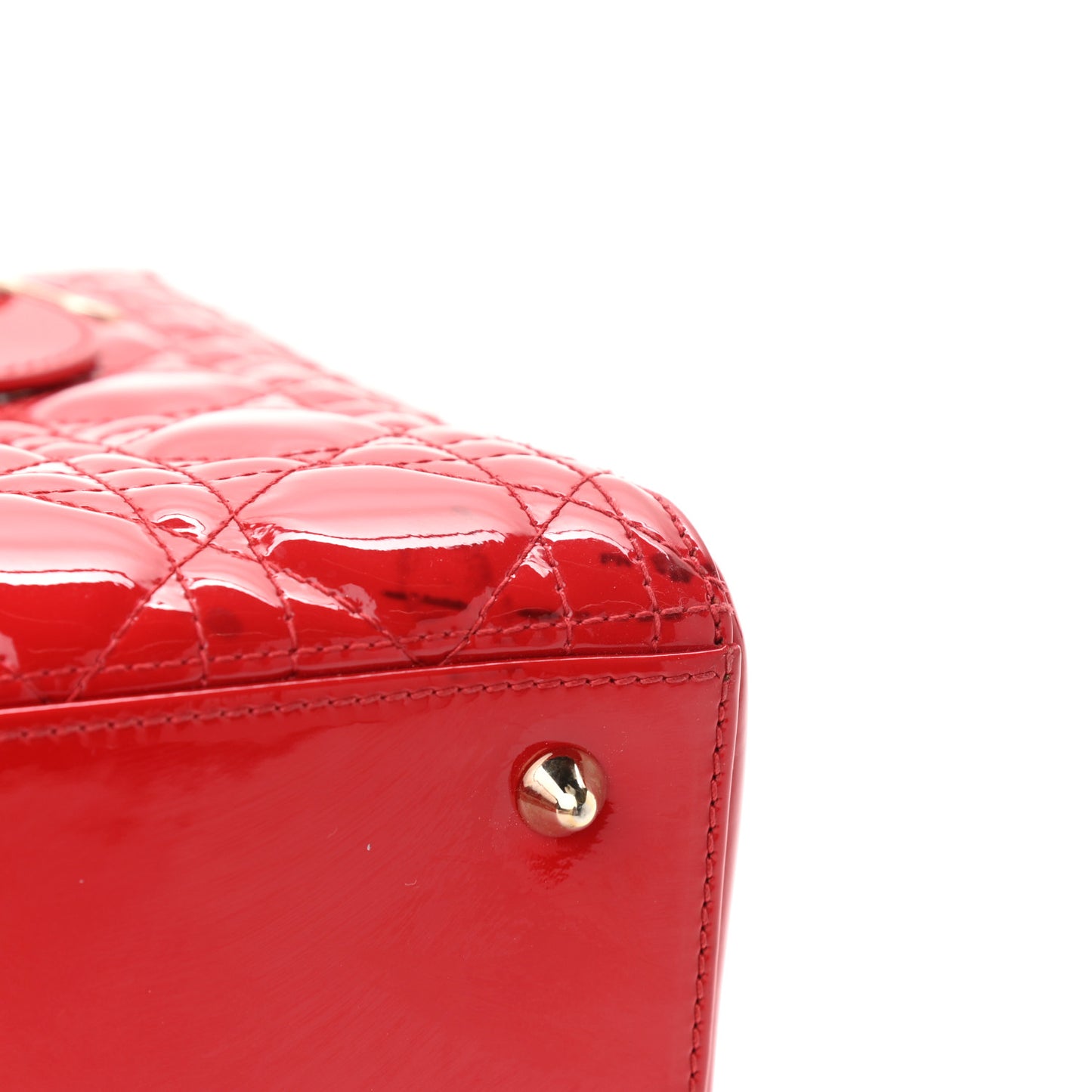 Patent Cannage Medium Lady Dior Red