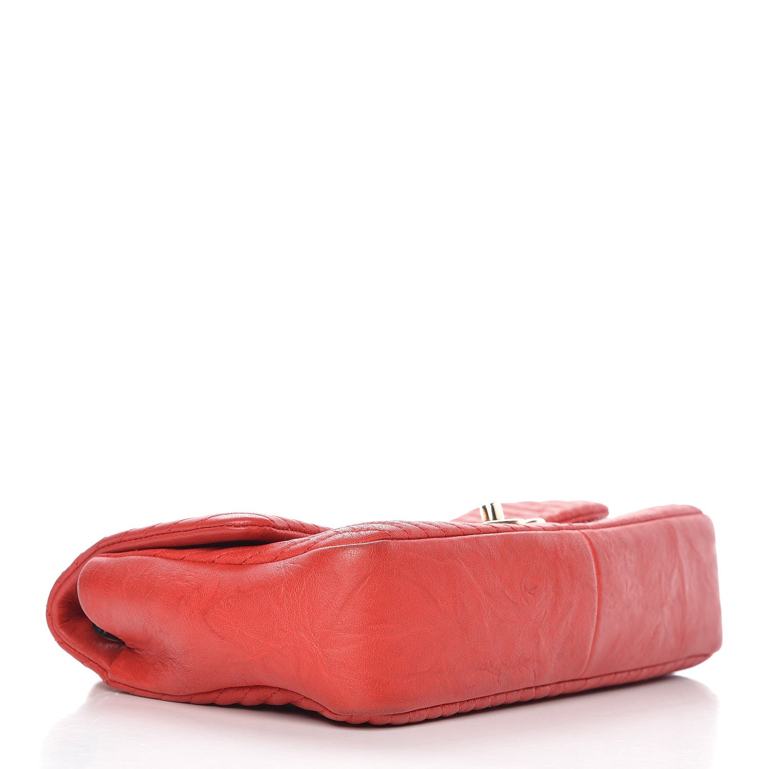 Chanel Calfskin Surpique Chevron Medium Flap Red 5 of 11