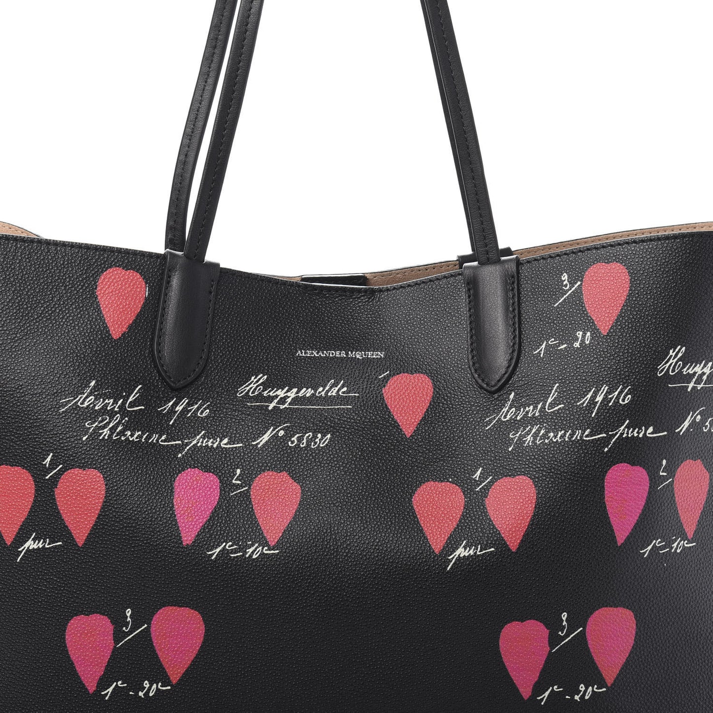 Pebbled Calfskin Shopper Tote Petal Black