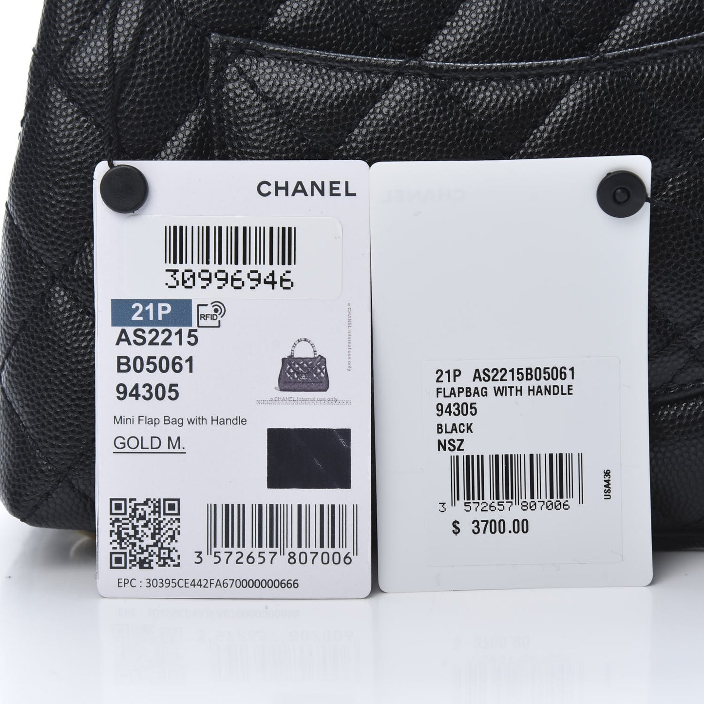 Caviar Quilted Extra Mini Coco Handle Flap Black