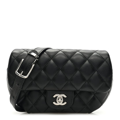 Chanel Calfskin Quilted CC Uniform Flap Belt Bag Black 1 of 9