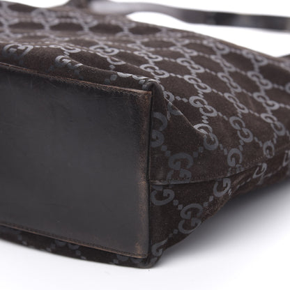 Gucci Suede Monogram Hobo Dark Brown 10 of 12