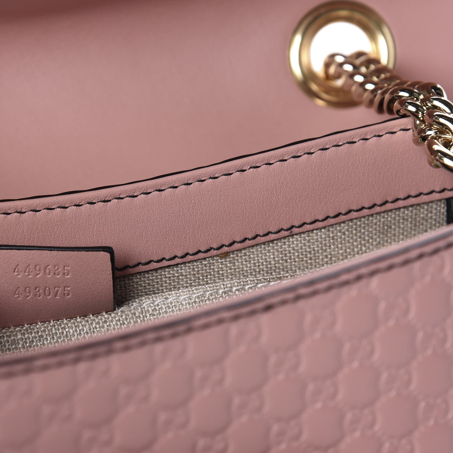 Gucci Microguccissima Medium Emily Chain Shoulder Bag Soft Pink 9 of 10