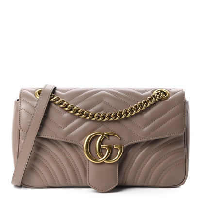 Gucci Calfskin Matelasse Small GG Marmont Shoulder Bag Porcelain Rose 1 of 10
