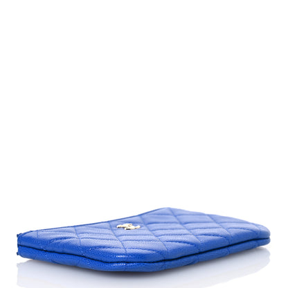 Chanel Caviar Quilted Small Cosmetic Case Blue 4 of 8