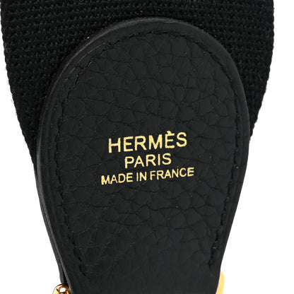 Hermes Toile Taurillon Clemence Shoulder Strap Black 4 of 5