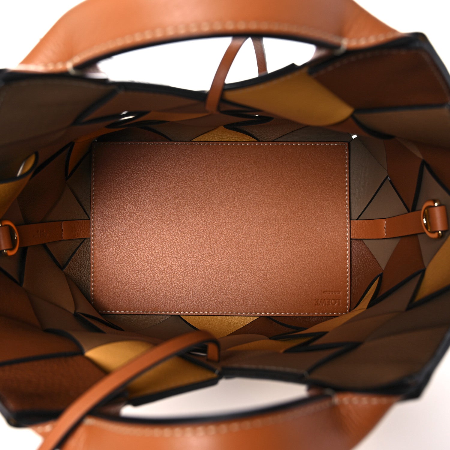 Loewe Calfskin Small Woven Basket Surplus Bag Hazelnut Camel 5 of 11