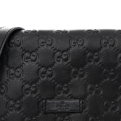 Gucci Guccissima Small Flap Messenger Bag Black 8 of 11