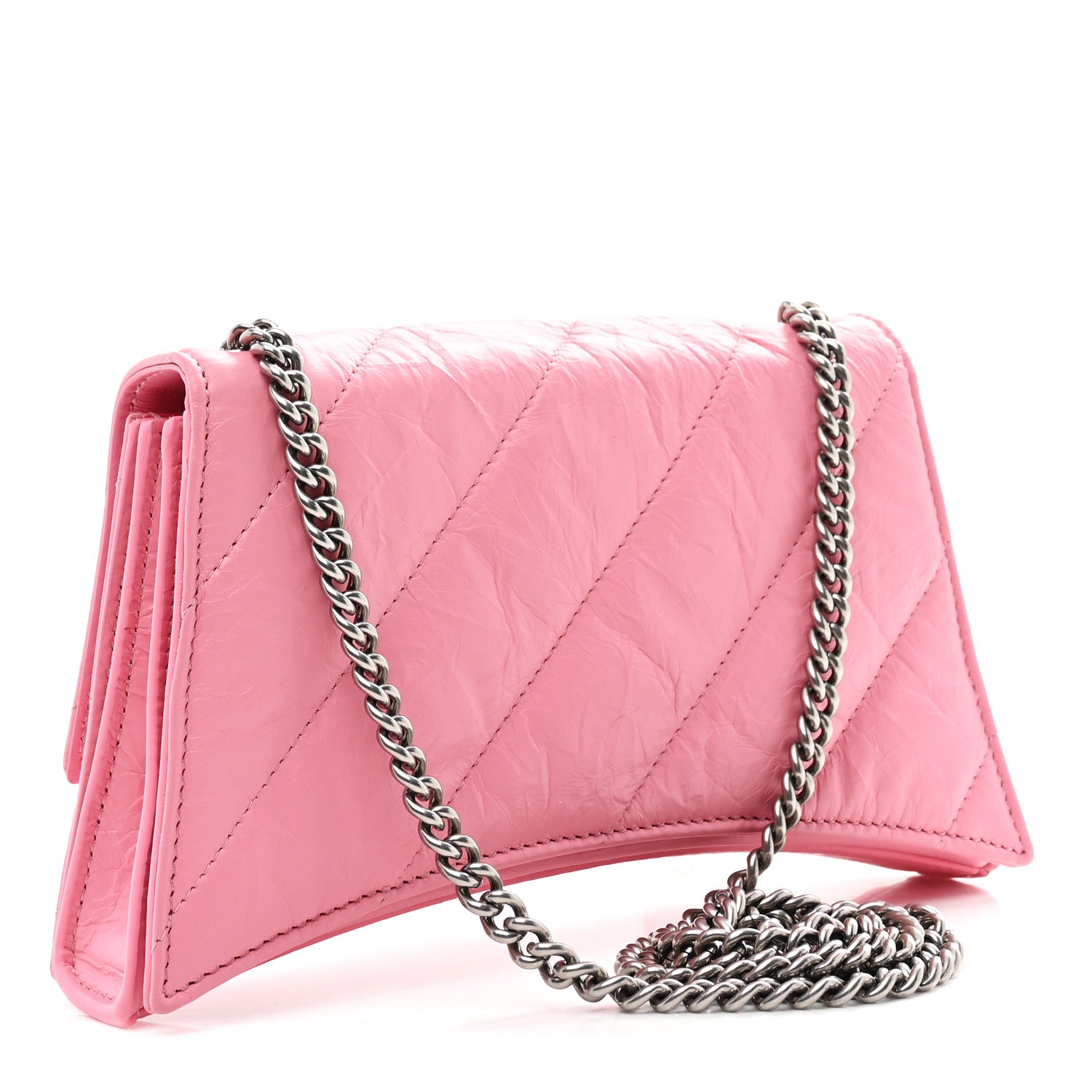 Balenciaga Crushed Calfskin Quilted XS Crush Chain Bag Sweet Pink 3 of 9