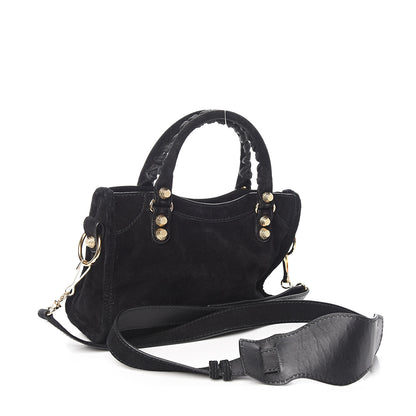 Balenciaga Baby Daim Suede Giant 12 Gold Hardware Mini City Black 2 of 9