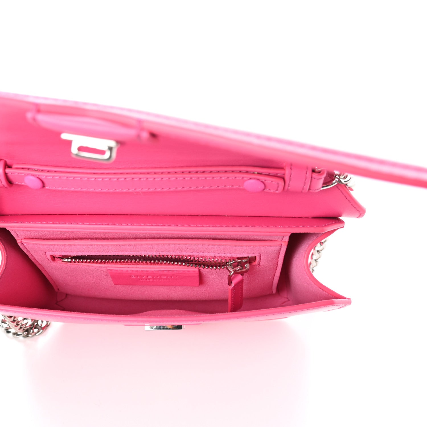 Givenchy Calfskin Bow Cut Chain Wallet Fuchsia 5 of 9