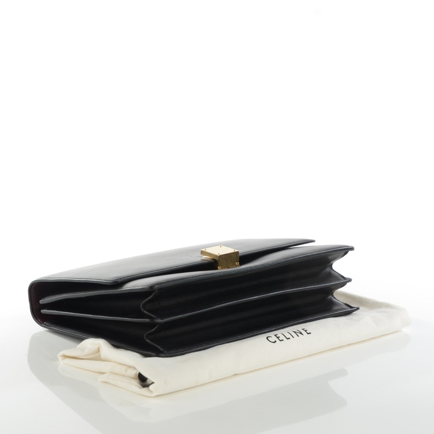 Celine Smooth Calfskin Large Case Chain Flap Black 4 of 8