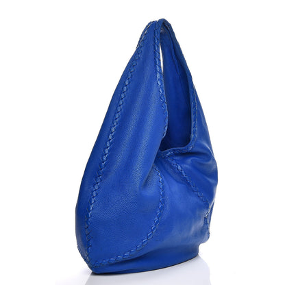 Bottega Veneta Cervo Deerskin Large Hobo Signal Blue 2 of 9