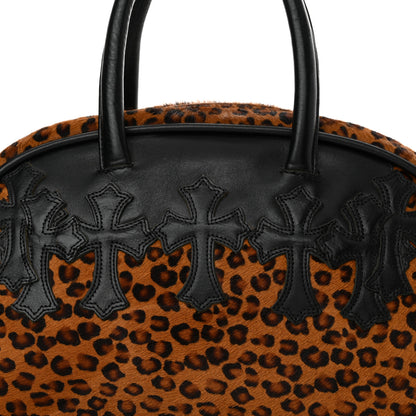 Chrome Hearts Leopard Print Hair Cross Patch Duffle Bag Black 7 of 11