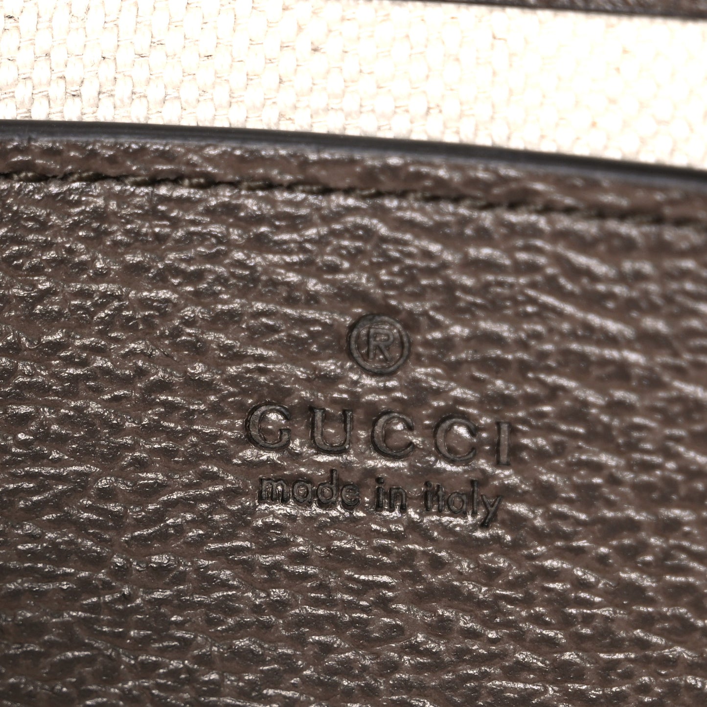 GG Supreme Monogram Textured Dollar Calfskin Mini Ophidia Chain Bag Beige Ebony