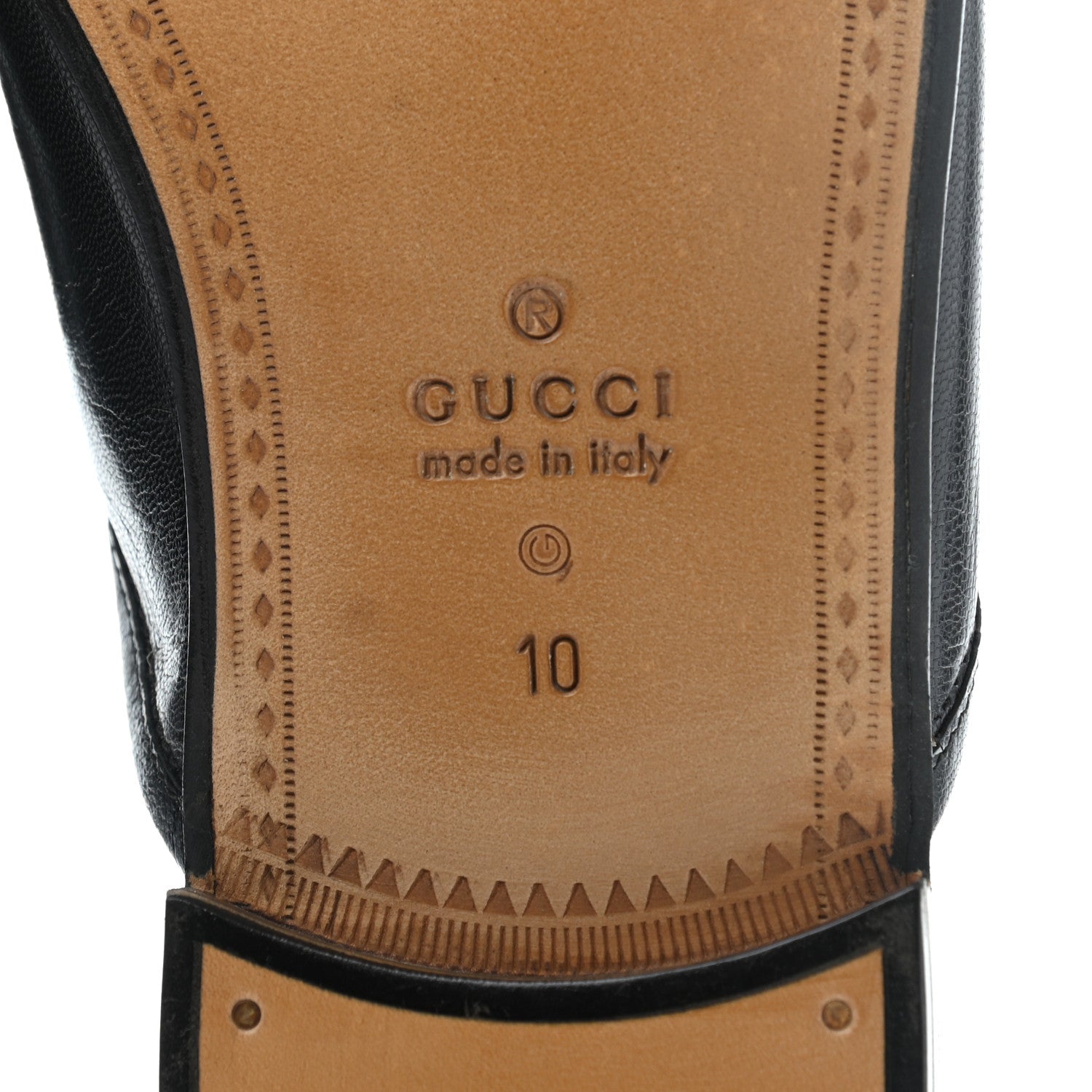 Gucci Goatskin Mens Horsebit Slippers 10 Black 6 of 8