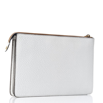 Fendi X FILA Cuoio Romano Vitello Century Mania Stars Clutch White Ice Ebano Multicolor 3 of 7